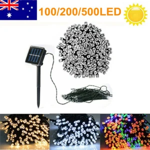 Solar Fairy String Lights 100-500 LED Outdoor Garden Xmas Fence Decor Waterproof - Picture 1 of 27