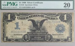 1899 $1 SILVER CERTIFICATE "BLACK EAGLE" PMG 20 Fr 236 Speelman ONE DOLLAR - Imagen 1 de 2
