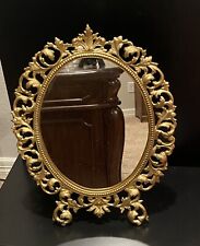 Vintage Metal Frame Mirror Gold