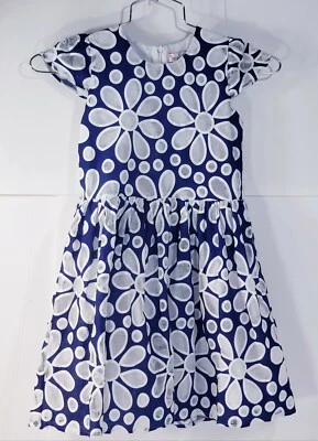 HALABALOO Girl's Sz 10 Flower Lace Blue & White Dress ♡♡♡ - Image 1 of 4