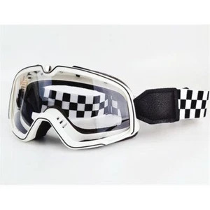 Brillen Retro Motorradhelm Weiß Transparent Bildschirm - Bild 1 von 5