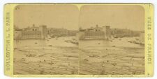 D0866~ FRANCE – Marseille – Lumber Floating in Port c.1870 Stereoview Lon & Lvy