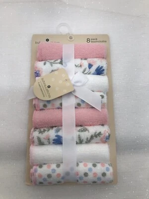 Bebés Niñas Bebé Paños Infantiles 8pk Paños Baño Rosa Lunares Flores Sólidos NUEVO Foto 1 de 4