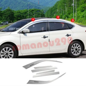For Nissan Sentra 2013-2019 silver Window Wind Visors Rain Guard Vent Deflectors - Picture 1 of 12