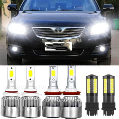 Kit combo de faróis de LED feixe alto-baixo + sinal de seta 6x para Toyota Camry 2007-2017 - Imagem 1 de 4