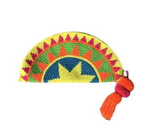 100% Authentic Boho Handmade Wayuu Crocheted Clutch & Keychain Multicolor - Picture 1 of 2