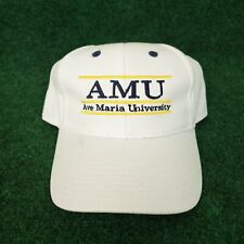 Vintage College The Game AMU Ave Maria University Snapback Hat White Embroidered