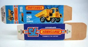 Matchbox Lesney Superfast 26C Site Dumper unfolded Box - Picture 1 of 2