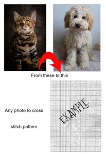 Your Own Photo Into A Cross Stitch Pattern Chart Various Sizes & Options Gift - Picture 1 of 7
