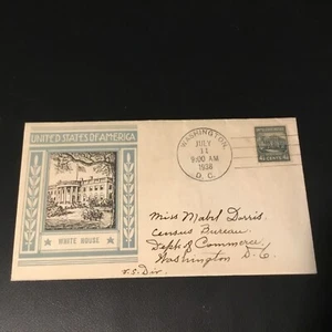 FDC 1938 #809 STAEHLE CACHET WHITE HOUSE 4 1/2 Cent STAMP USA - Picture 1 of 2