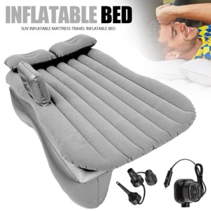 High Raised Inflatable Double Air Bed Mattress Builtin Electric Pump w/ Pillows - Picture 1 of 24
