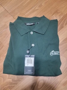 ASHWORTH LARGE DARK GREEN POLO SHIRT WITH COTTON CARDELL LOGO - Picture 1 of 3