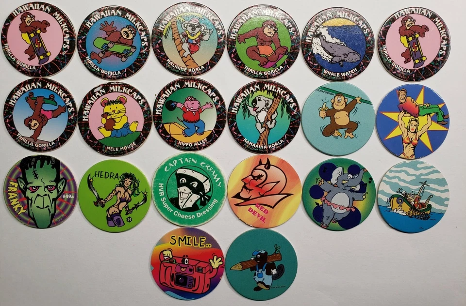 Lot of 20 Vintage Authentic Retro 90s POGS (Hawaiian Milkcaps etc.) Free Ship #3 - Image 1 of 1