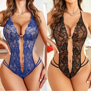 Mujeres Sexy-Lencería Body Prendas para dormir Ropa interior Encaje Tanga Prendas para dormir Babydoll - Imagen 1 de 34