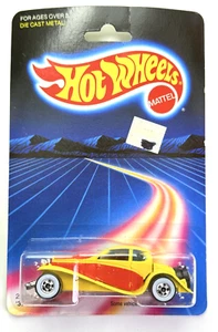Hot Wheels - 1986 Mainline - Yellow '37 Bugatti w/White Walls - New on Card - Picture 1 of 3
