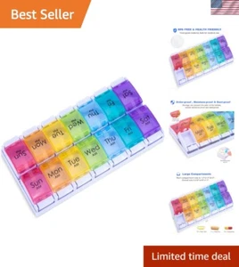 Pastillero de 7 días a prueba de humedad con compartimentos extra grandes para vitaminas - Imagen 1 de 10