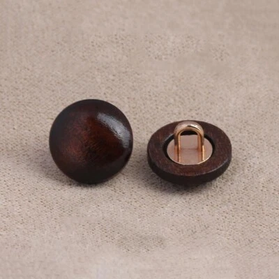 10Pcs Wood Buttons with Metal Shank Round Sewing buttons for Knitwear Shirt - Image 1 of 4