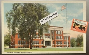 1910s 1920s NORWICH, CT, NORWICH ACADEMY WHITE BORDER POSTCARD - Picture 1 of 2
