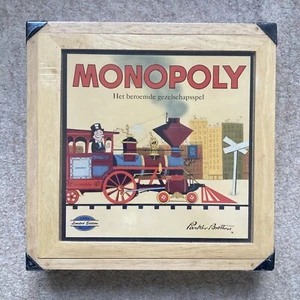 Monopoly Wooden Box Limited Edition Game Parker - New/Mint - Netherlands Edition - Picture 1 of 2