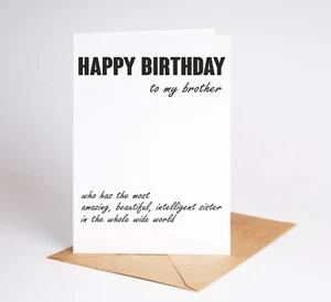 Funny Brother Birthday Card Rude Card Brother Brother In Law BC048 - Picture 1 of 3