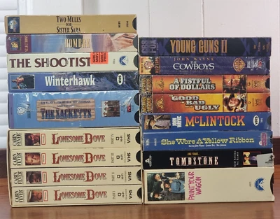 Epic Western VHS Bundle 15x Collectors Lot - John Wayne Clint Eastwood etc VG+ Foto 1 de 4