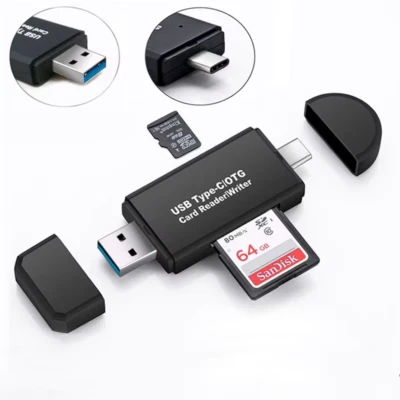 SD MicroSD Card Reader USB 3.0 + Type-C OTG - For PC, Camera, Mobile Phone, Tablet - Image 1 of 4