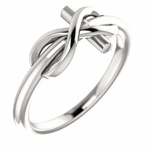 Unendlich inspirierter Kreuz Ring in 14 Karat Weißgold - Bild 1 von 5