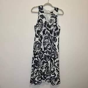 Abito smanicato Ann Taylor Factory blu notte stampa floreale taglia 12 Petite nuovo con etichette - Foto 1 di 7