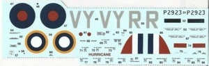 HAWKER HURRICANE Mk.I 1/72 DECALS DA KIT REVELL ca.138x39mm - Picture 1 of 1