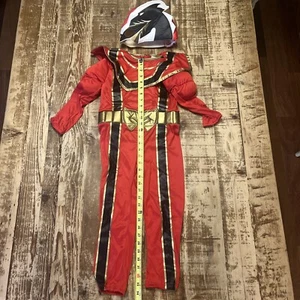 Vintage Disney Power Ranger Jumpsuit USED Red Mystic Force Child Halloween Cost - Picture 1 of 8