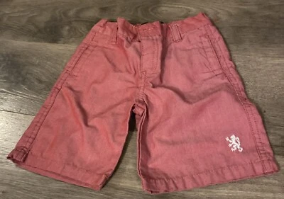 "Pantalones cortos informales rojos de lavandería ingleses para niños talla 18 meses con cintura elástica con pero 15x4,5""" Foto 1 de 4