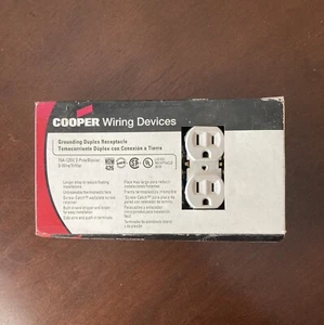 Cooper Wiring Devices Grounding Duplex Receptacle 15A-125V White Box Of 10 NIB - Picture 1 of 3