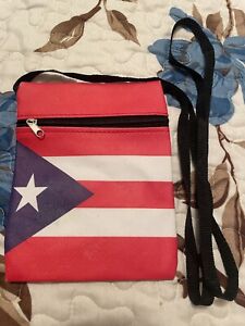 Women’s Puerto Rican Flag Shoulder Hand Bag Money Pocket, Credit Card Purse 5x7