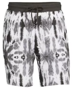 Mens No Boundaries Elastic Waist Pockets Lounge Shorts 2x(44/46) Black Splash#FL - Picture 1 of 2