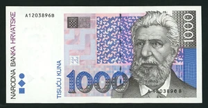 🔴KROATIEN 1000 Kuna 1993 UNC P35a A1203896B 🔴 Zweite Serie: A-B - Bild 1 von 2
