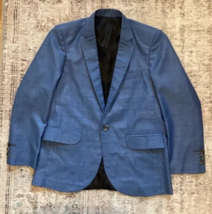 Massimo Dutti Blue Boys Suit Jacket Blazer size 36 Made in Turkey - Picture 1 of 7