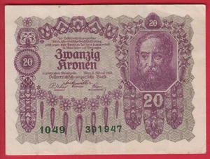 R* AUSTRIA HUNGRÍA 20 CORONAS 1922 P-76 EN ESTADO BASTANTE BUENO/EN ESTADO BASTANTE BUENO+ DETALLES #D236 - Imagen 1 de 2