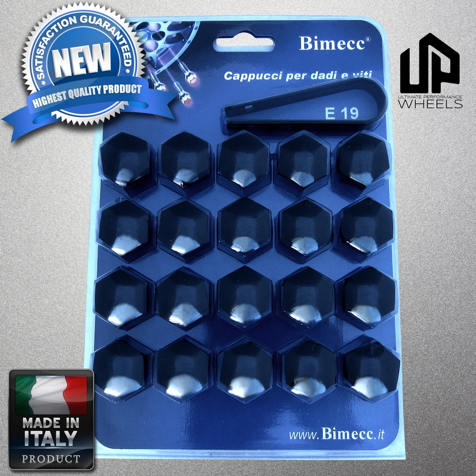 (20) Nuevo 19MM HEX Negro Tapa Cubiertas Sujetador Tornillos Tuerca Jeep Llantas Ruedas Italia Foto 1 de 1