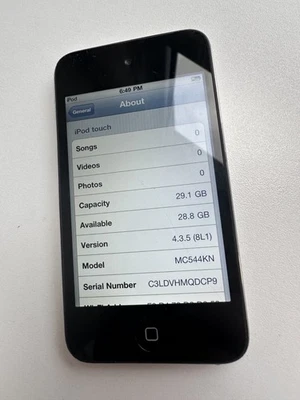 iOS 4.3.5. Apple A1367 iPod Touch 4. Generation 4th Gen Schwarz 32GB RARE - Bild 1 von 4