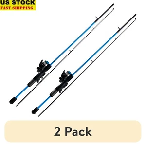 Lightweight Spinning Fishing Rod Reel Combo 2-Piece Durable Freshwater Setup New - Picture 1 of 7