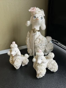 Vintage Retro Napcoware Spaghetti Poodles 1950-60s Holt Howard Era Dog W/ Pups - Picture 1 of 15