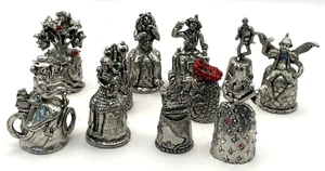 Vintage Comstock Zinn Zauberer von Oz Fingerhüte 11er Set - Bild 1 von 24