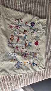 Ikea Alfhild Fagel Kissenbezug 20"x18" Volkskunst bestickt böhmischer Vogel Blumen - Bild 1 von 11
