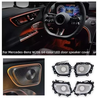 For Mercedes Benz C Class W206 LED Door Speaker 64 Colors Ambient Light 2022+ - Image 1 of 4