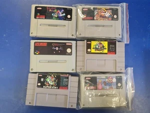 4 X SNes Ntsc & Pal Games CARTS Mario World 6 IN 1 Multi Chrono Trigger And Mor - Picture 1 of 4