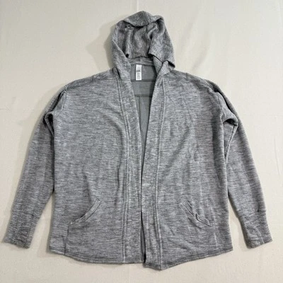 Athleta Girl Sweater Gray Kids Size Large 12 Open Front Wrap Cardigan - Image 1 of 4