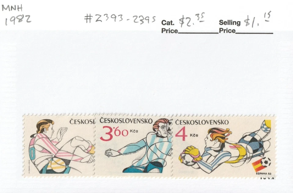 Checoslovaquia #2393-2395 "Copa Mundial de Fútbol" MNH 1982 Foto 1 de 1