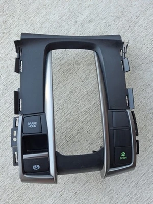 16-21 2016-2021 HONDA CIVIC PALANCA DE CAMBIOS CENTRAL EMBELLECEDOR BISEL ECONOM FRENO BOTÓN OEM Foto 1 de 4