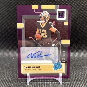2022 PANINI DONRUSS CLEARLY CHRIS OLAVE ROOKIE PURPLE AUTO /175 RC #59 READ - Picture 1 of 4