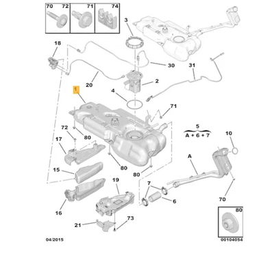 New Genuine Peugeot 2008 I 1.6 HDI Diesel Fuel Tank  1611910180 RRP £750  EURO 6 - Image 1 of 4